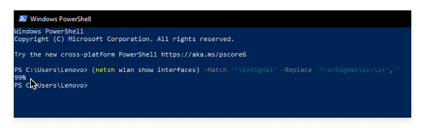 How to Check WiFi Signal Using PowerShell Step 2